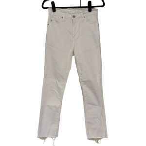 AG White Jeans with Frayed Hems